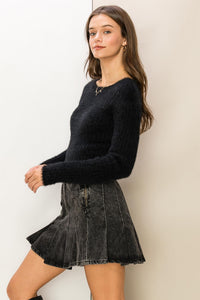 Fuzzy Cropped Sweater