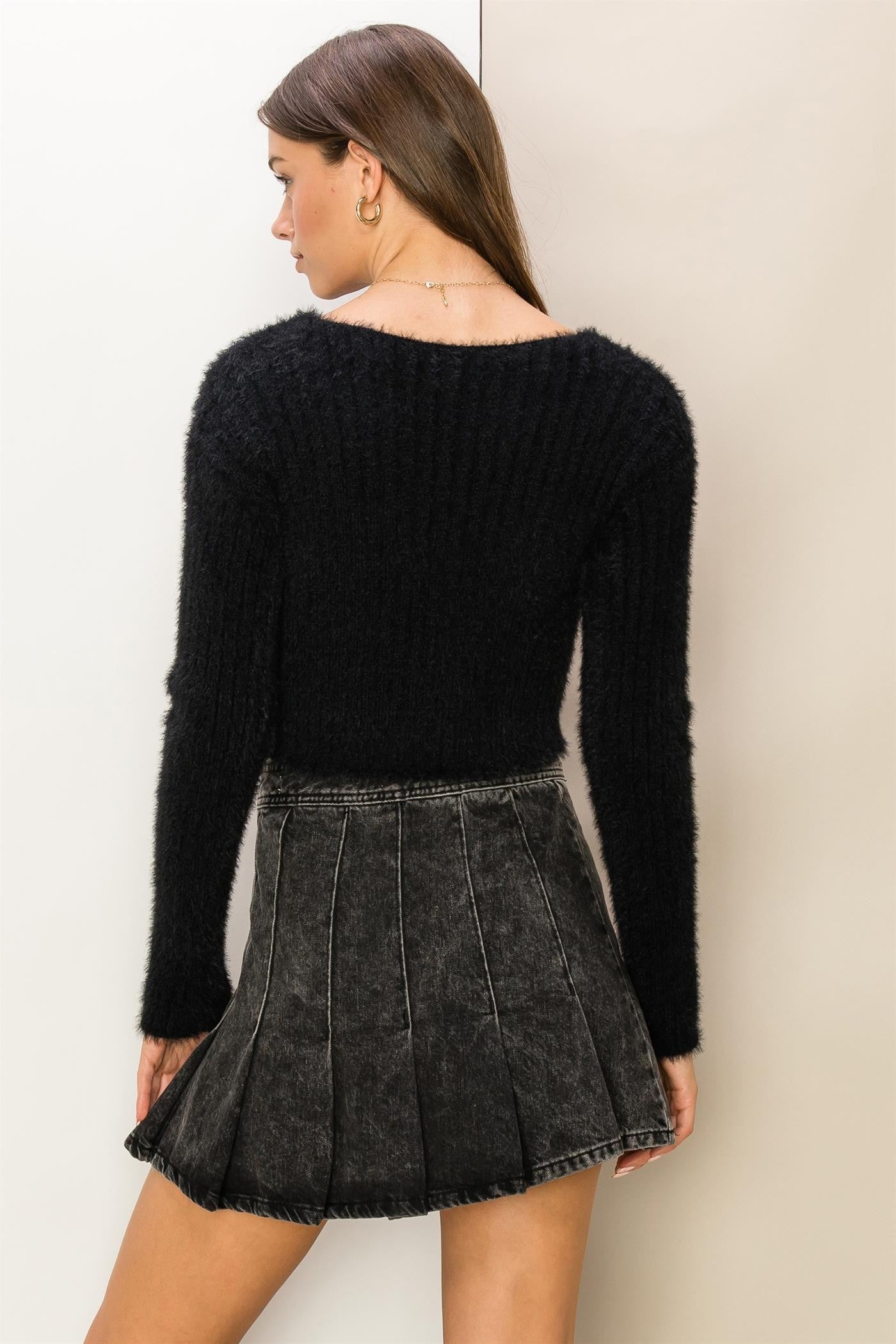 Fuzzy Cropped Sweater