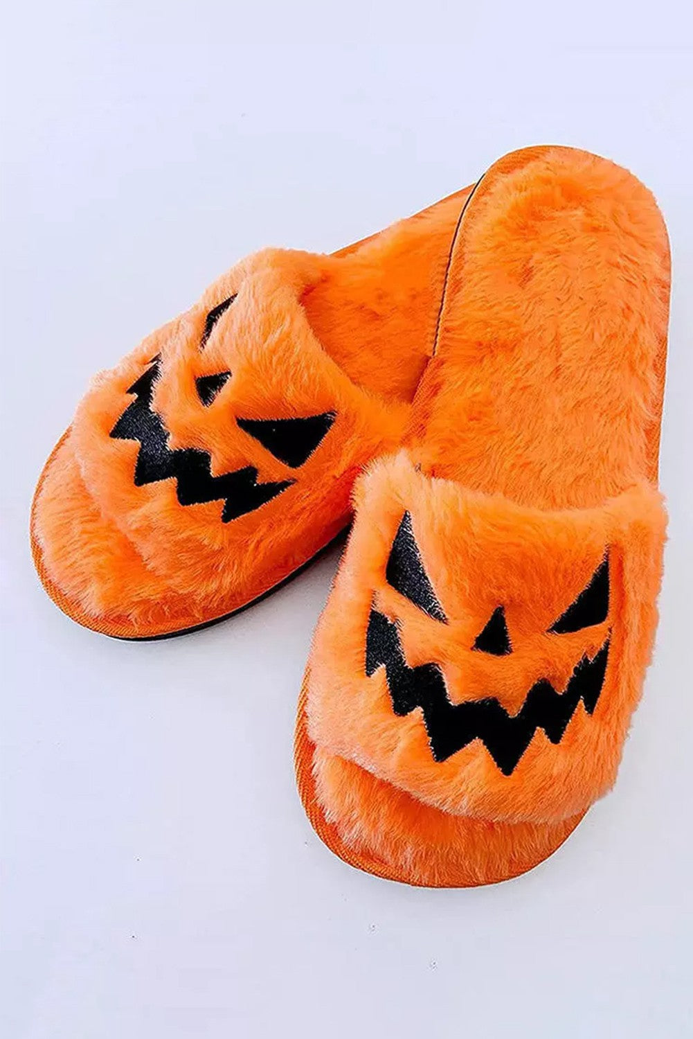 Fuzzy Pumpkin Slippers