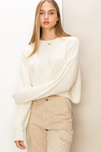 Hold me close ribbed cropped sweater